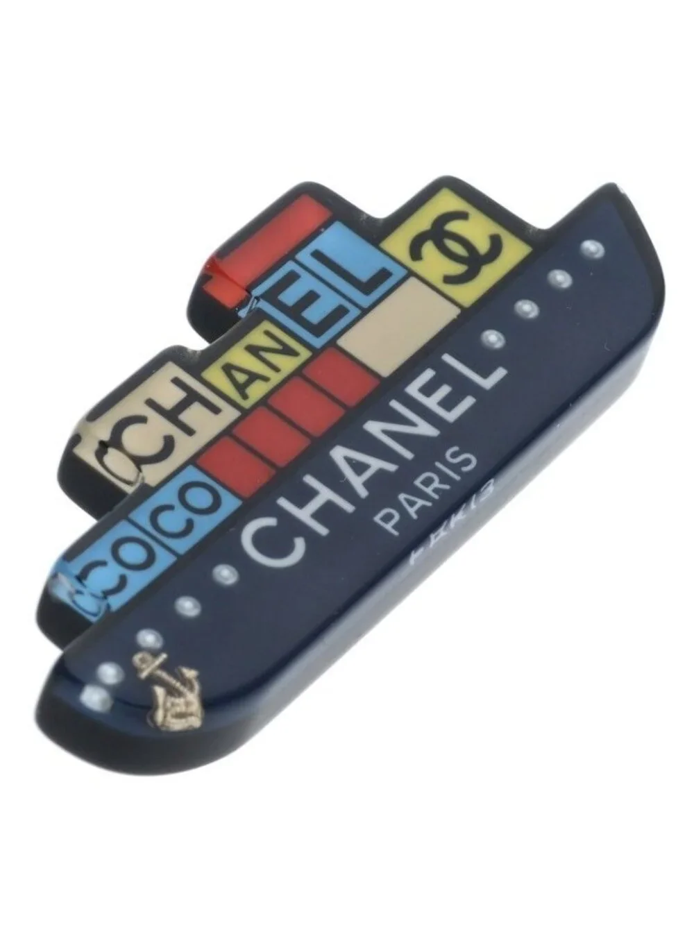 Chanel CC Logo Ferry Motif Brooch